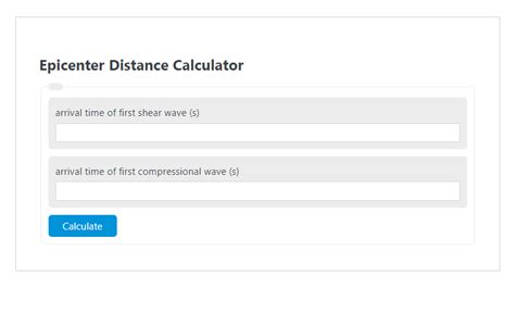 30 cm, and the distance you measure from 0 to the start of the P-wave is 0. . Epicenter distance calculator